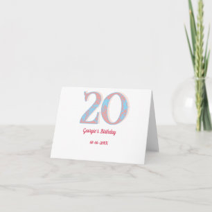 20E VERJAARDAG PERZIK BLAUW OUDERWETS NAAM STIJLVO BEDANKKAART