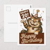 20e verjaardag schattig grappig kat briefkaart (Voorkant / Achterkant)