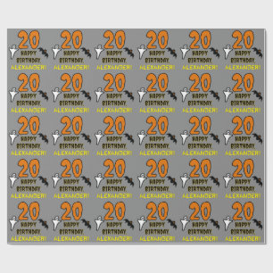 20e verjaardag: Spooky Halloween Thema, aangepaste Cadeaupapier