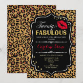 20e verjaardag - Twenty Fabulous Leopard Print Kaart (Voorkant / Achterkant)