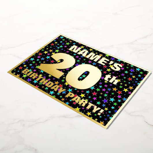 20e verjaardag van de gevechtsdag - vun, kleurrijk folie uitnodiging (Gedraaid)