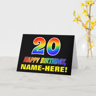20e verjaardag: Vet, Vun, Eenvoudig, Regenboog 20 Kaart