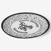 20e verjaardag Willekeurig Getal Patroon 25 Zwart/ Papieren Bordje (Gekanteld)