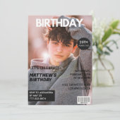 20e verjaardagsuitnodiging voor hem Magazine Hoesj Kaart (Staand voorkant)