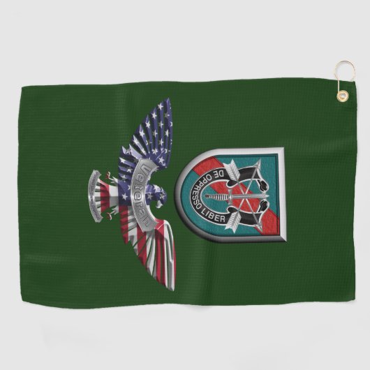 20e Veteraan Eagle van de Groep speciale strijdkra Golfhanddoek (Horizontaal)