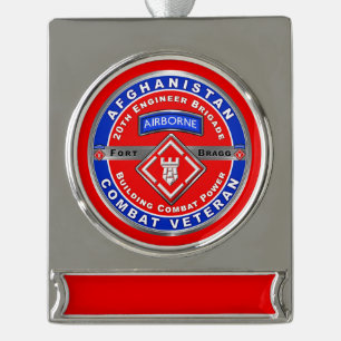 20e werktuigkundige brigade Afghanistan Veteraan Verzilverd Banner Ornament