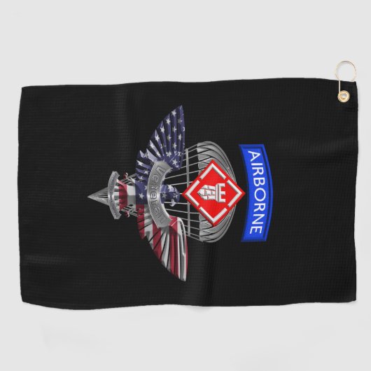 20e werktuigkundige brigade-airborne Eagle Golfhanddoek (Horizontaal)