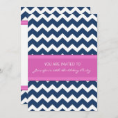 20èmes invitations bleues roses de fête (Devant / Derrière)