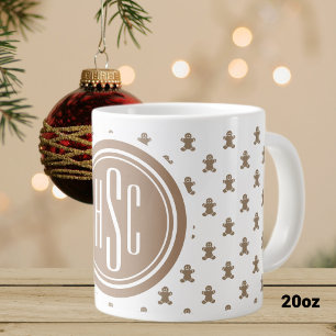 20oz Grote Monogramme Kerstmannetje van Peperkoek Extra Grote Beker