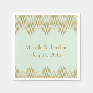  20's Art Deco Scallop Trouwservet Mint Servet