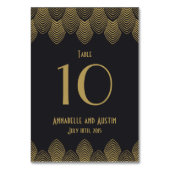 20's Art Deco Scallop Trouwtafel Nummer Kaart (Achterkant)