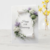 20th Anniversary Scroll Lilacs and Hydrangeas  Kaart (Gele Bloem)