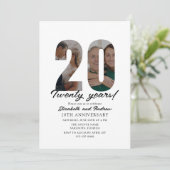 20th Anniversary with Photo Minimalist Kaart (Staand voorkant)