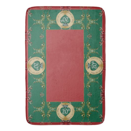 20th/any bruiloft Jubileum badmat (Voorkant Verticaal)