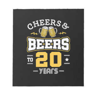 20Th Birthday Cheers And Beers Birthday Notitieblok