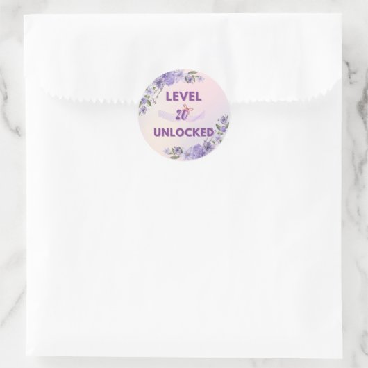 20th Birthday Sticker – level 20 unlocked (Sac)