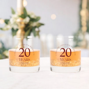 20th China Bruiloft Jubileum Handtekening Whisky Glas
