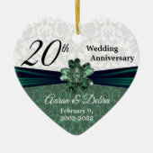 20th Emerald Damask Wedding Jubileum - Custom Keramisch Ornament (Voorkant)