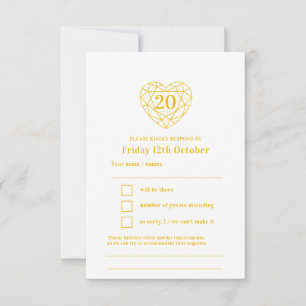 20th gouden hart jubileum antwoord RSVP