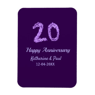 20th Happy Anniversary Voeg een paar toe Naam Datu Magneet
