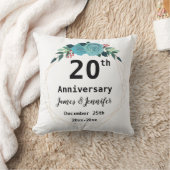 20th Wedding Jubileum Aangepaste namen en Jaar Kussen (Deken)