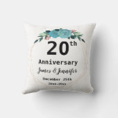 20th Wedding Jubileum Aangepaste namen en Jaar Kussen (Achterkant)