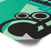 20x16 Abstracte Groene Stadsmuurkunst Poster (Hoek)