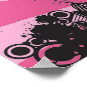 20x16 Abstracte roze stadsmuur Art Poster (Hoek)