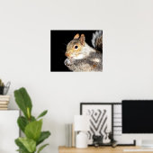 20x16 Eekhoorn die een moer eet Poster (Thuiskantoor)