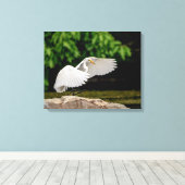 20x16 Grote Egret Canvas Afdruk (Insitu (Houten vloer))