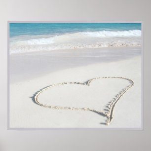 20x16 Hartslag op de strand Wall Art Poster