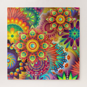 20x20 Abstracte Psychedelic Mandalas Puzzle Legpuzzel