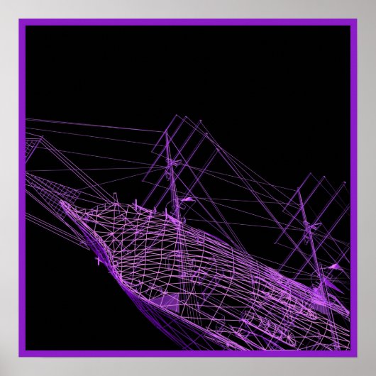 20x20 Piratenschip Muurkunst Poster (Voorkant)