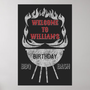 20x30 BBQ Anniversaire Affiche de bienvenue et aff
