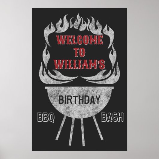20x30 BBQ Anniversaire Affiche de bienvenue et aff (Devant)