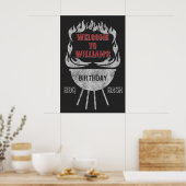 20x30 BBQ Anniversaire Affiche de bienvenue et aff (Cuisine)