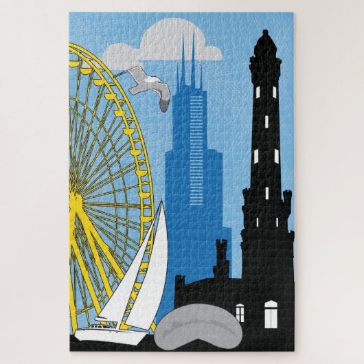 20x30 Chicago Skyline Puzzle pour les personnes av (Vertical)