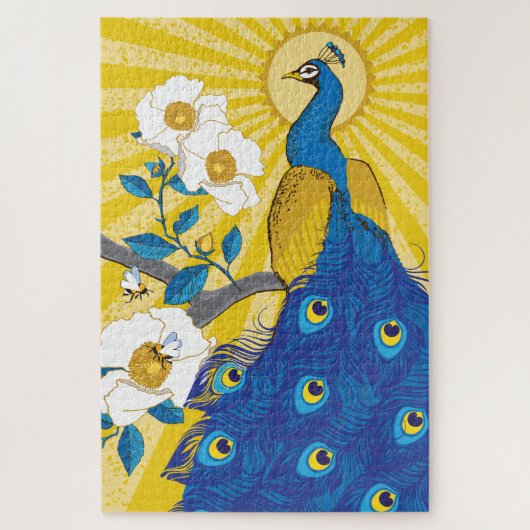 20x30 Joli puzzle Peacock pour les personnes aveug (Vertical)