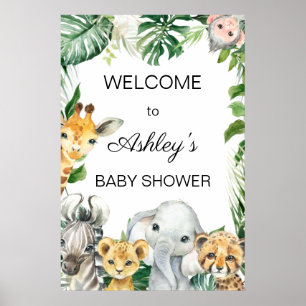 20x30 Safari Green Baby shower Welcome Poster