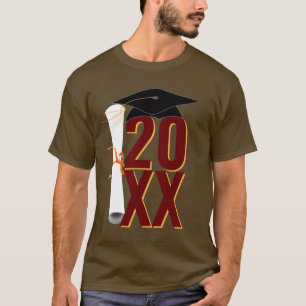 20XX Afstudeerder Pet en Diploma Afstuderen T-shirt