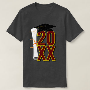20XX Afstudeerhoed en diploma afstuderen T-shirt