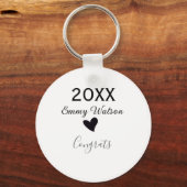 20XX bold letter congrats graduation name heart si Sleutelhanger (Achterkant)