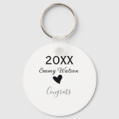 20XX bold letter congrats graduation name heart si Sleutelhanger (Achterkant)