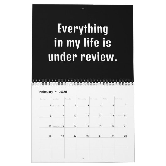 20XX Calendrier mural démotivationnel pour les com (Feb 2026)