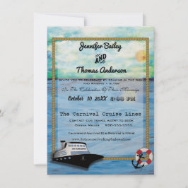 20XX Cruise Ship Waterverf Wedding Invitation Save The Date