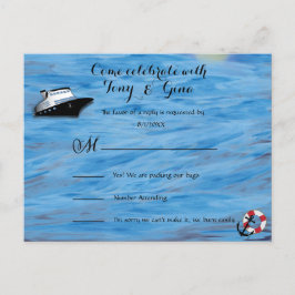 20XX Cruise Waterverf thema Wedding RSVP Briefkaar Uitnodiging Briefkaart