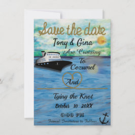 20XX Cruiseschip Waterverf Bewaar de datum Save The Date