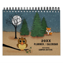20XX Cute Camping Animal Pets RV Wildlife Planner