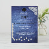 20XX Denim, Lace & Pearls Afstuderen Aankondiging (Staand voorkant)