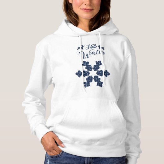 20XX Hallo Winter Holiday Snowflake Pattern Hoodie (Voorkant)